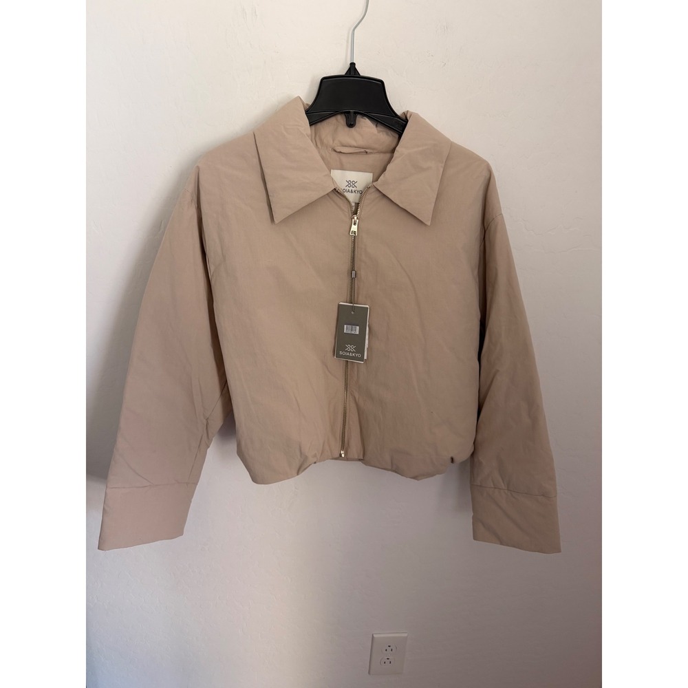Soia & Kyo Womens Laleh 700 Fill Power Cropped Down Puffer Jacket Sz Large NWT